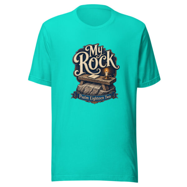 My Rock - Psalm Eighteen Two Graphic Tee mockup 3