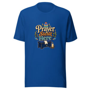 Prayer Starts Here Graphic Tee mockup 1 Prayer Starts Here Graphic Tee front view