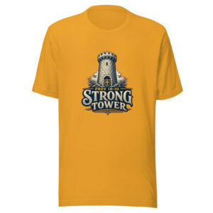 Prov 18:10 Strong Tower Graphic Tee mockup 1 Prov 18:10 Strong Tower Graphic Tee front view
