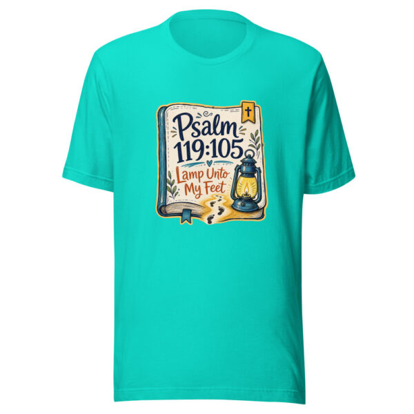 Psalm 119:105 - Lamp Unto My Feet Graphic Tee mockup 3
