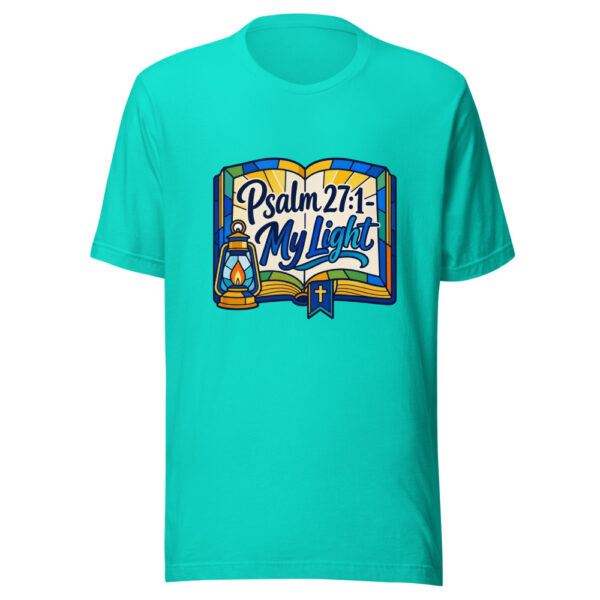 Psalm 27:1 - My Light Graphic Tee mockup 3 Psalm 27:1 - My Light Graphic Tee mockup 3
