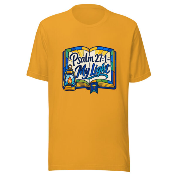 Psalm 27:1 - My Light Graphic Tee mockup 4 Psalm 27:1 - My Light Graphic Tee mockup 4