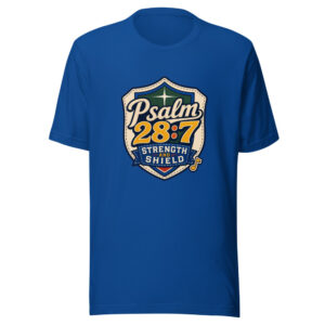 Psalm 28:7 - Strength And Shield Graphic Tee mockup 1 Psalm 28:7 - Strength And Shield Graphic Tee front view
