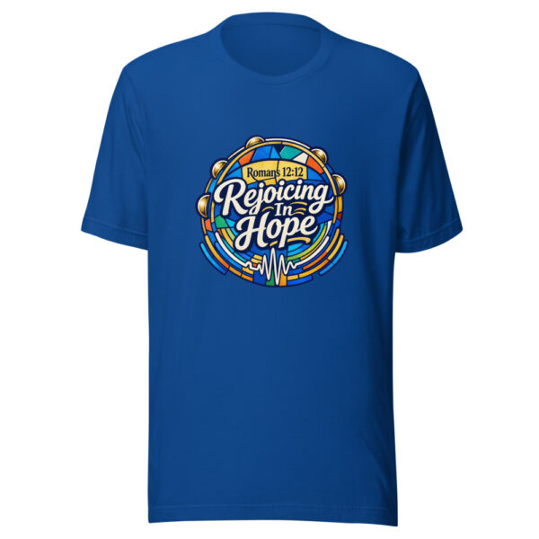 Romans 12:12 Rejoicing In Hope Graphic Tee mockup 2 Romans 12:12 Rejoicing In Hope Graphic Tee mockup 2