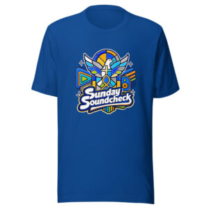 Sunday Soundcheck Graphic Tee mockup 1 Sunday Soundcheck Graphic Tee front view
