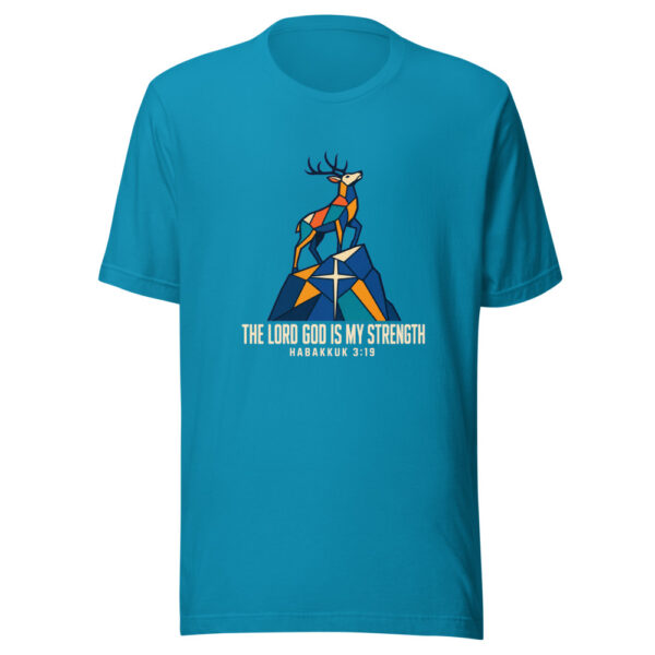 The LORD God Is My Strength — Habakkuk 3:19 Habakkuk-3-19-strength Graphic Tee mockup 2