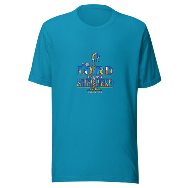 THE LORD IS MY SHEPHERD — PSALM 23:1 Scripture-shepherd Graphic Tee mockup 2