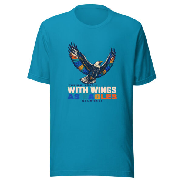 They Shall Mount Up With Wings As Eagles - Isaiah 40:31 Scripture-renewed-strength Graphic Tee mockup 2