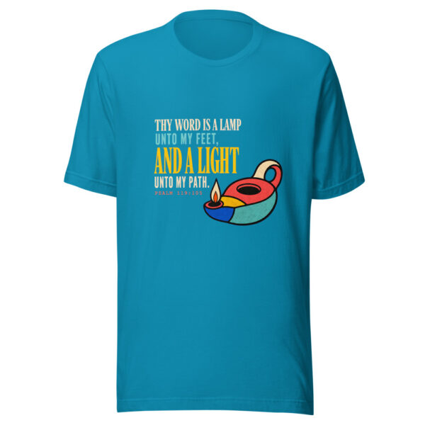 Thy Word Is A Lamp Unto My Feet And A Light Unto My Path Psalm 119:105 Lamp-and-light Graphic Tee mockup 2