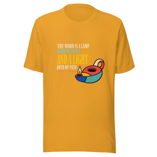 Thy Word Is A Lamp Unto My Feet And A Light Unto My Path Psalm 119:105 Lamp-and-light Graphic Tee mockup 3