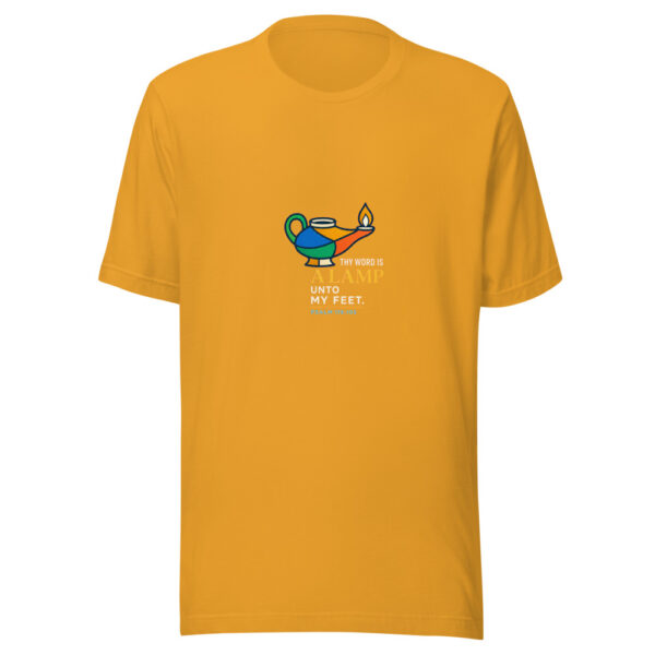 Thy Word Is A Lamp Unto My Feet. Psalm 119:105 Lamp-unto-my-feet Graphic Tee front view