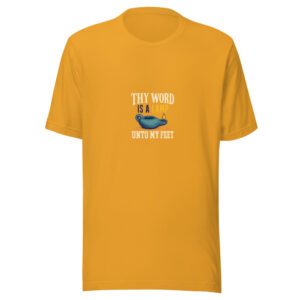 Thy Word Is A Lamp Unto My Feet — Psalm 119:105 Lamp-unto-my-feet Graphic Tee mockup 1 Thy Word Is A Lamp Unto My Feet — Psalm 119:105 Lamp-unto-my-feet Graphic Tee front view