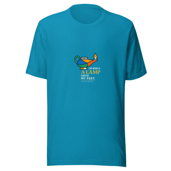 Thy Word Is A Lamp Unto My Feet. Psalm 119:105 Lamp-unto-my-feet Graphic Tee mockup 2
