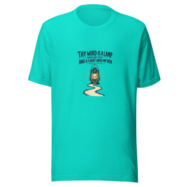 Thy Word Is A Lamp Unto My Feet — Psalm 119:105 Scripture-camp-guidance Graphic Tee front view