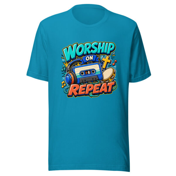 Worship On Repeat Graphic Tee mockup 2