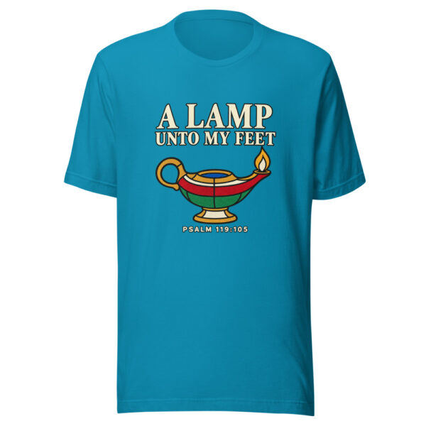 A Lamp Unto My Feet — Psalm 119:105 Lamp-unto-my-feet Graphic Tee front view