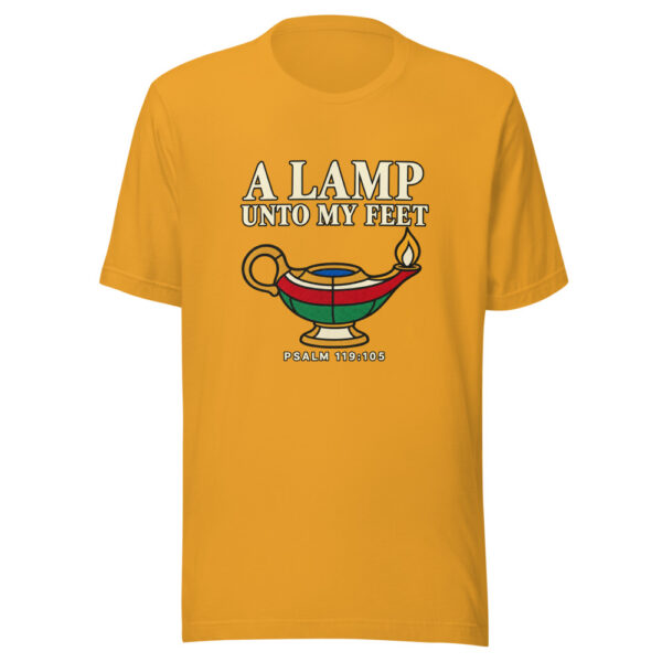 A Lamp Unto My Feet — Psalm 119:105 Lamp-unto-my-feet Graphic Tee mockup 2