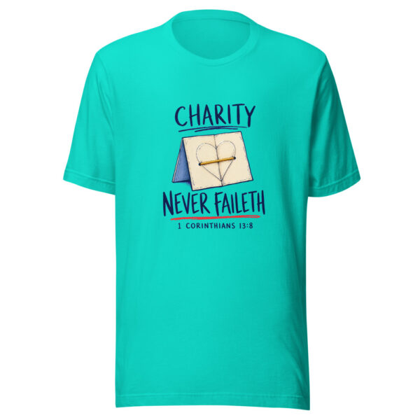 Charity Never Faileth — 1 Corinthians 13:8 Charity-never-faileth-1-corinthians-13-8 Graphic Tee mockup 3 Charity Never Faileth — 1 Corinthians 13:8 Charity-never-faileth-1-corinthians-13-8 Graphic Tee mockup 3