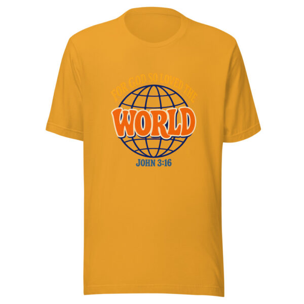 For God So Loved The World — John 3:16 Graphic Tee mockup 3
