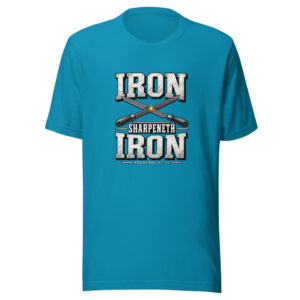 Iron Sharpeneth Iron — Proverbs 27:17 Iron-sharpeneth-iron Graphic Tee mockup 1 Iron Sharpeneth Iron — Proverbs 27:17 Iron-sharpeneth-iron Graphic Tee front view
