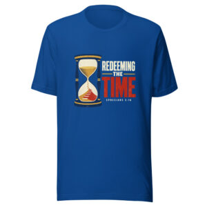 Redeeming The Time — Ephesians 5:16 Redeeming-the-time-hourglass Graphic Tee mockup 1 Redeeming The Time — Ephesians 5:16 Redeeming-the-time-hourglass Graphic Tee front view