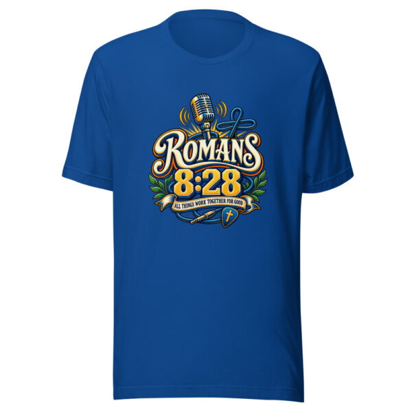 Romans 8:28 Graphic Tee mockup 3 Romans 8:28 Graphic Tee mockup 3