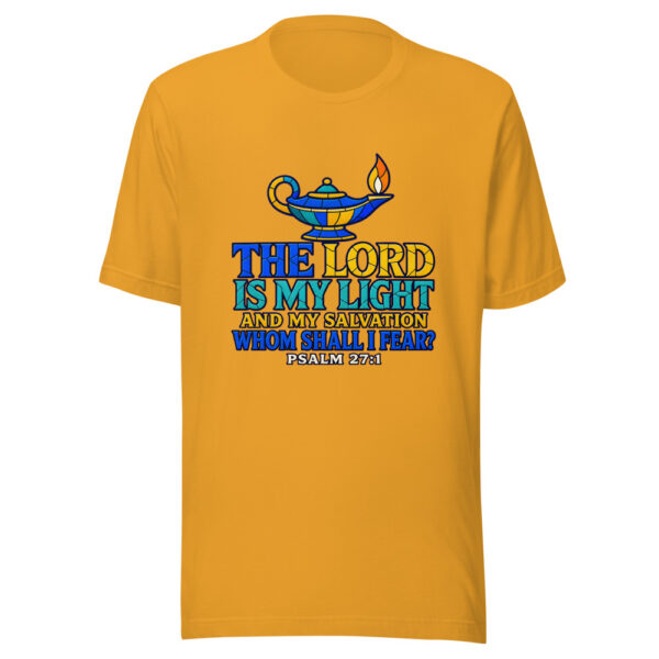 The Lord Is My Light And My Salvation — Whom Shall I Fear? — Psalm 27:1 Scripture-light Graphic Tee mockup 2 The Lord Is My Light And My Salvation — Whom Shall I Fear? — Psalm 27:1 Scripture-light Graphic Tee mockup 2