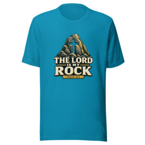 The Lord Is My Rock — Psalm 18:2 Scripture-rock-strength Graphic Tee mockup 1 The Lord Is My Rock — Psalm 18:2 Scripture-rock-strength Graphic Tee front view