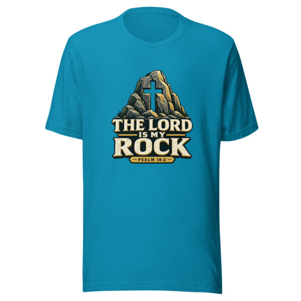 The Lord Is My Rock — Psalm 18:2 Scripture-rock-strength Graphic Tee front view