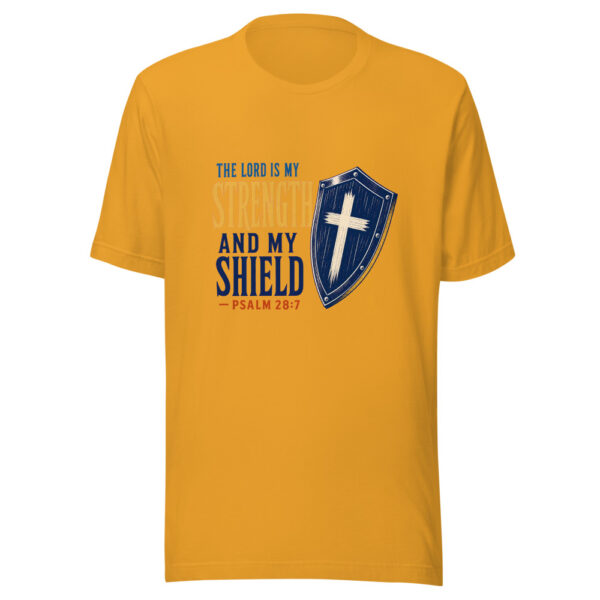 The Lord Is My Strength And My Shield — Psalm 28:7 Graphic Tee mockup 2