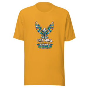They Shall Mount Up With Wings As Eagles — Isaiah 40:31 Scripture-strength Graphic Tee mockup 1 They Shall Mount Up With Wings As Eagles — Isaiah 40:31 Scripture-strength Graphic Tee front view
