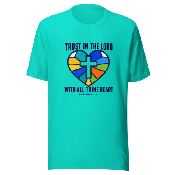 Trust In The Lord With All Thine Heart — Proverbs 3:5 Graphic Tee mockup 3