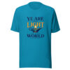 Ye Are The Light Of The World | Matthew 5:14 Bible-verse-light Graphic Tee mockup 2 Ye Are The Light Of The World | Matthew 5:14 Bible-verse-light Graphic Tee mockup 2
