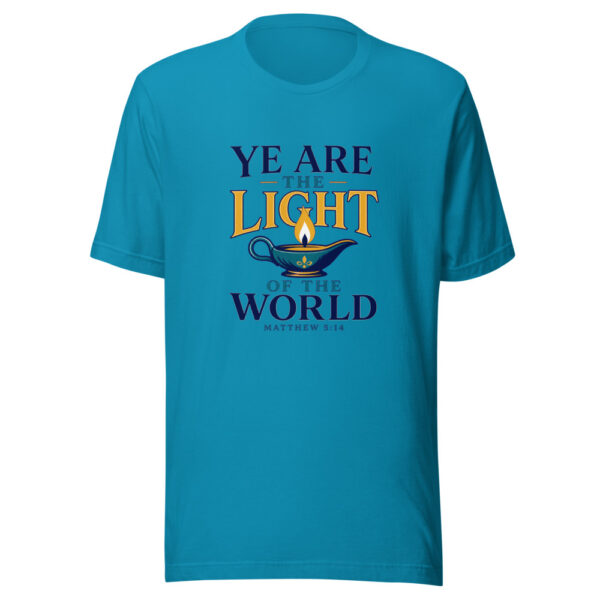 Ye Are The Light Of The World | Matthew 5:14 Bible-verse-light Graphic Tee mockup 2 Ye Are The Light Of The World | Matthew 5:14 Bible-verse-light Graphic Tee mockup 2