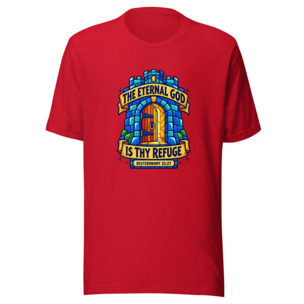 The Eternal God Is Thy Refuge — Deuteronomy 33:27 Scripture-refuge Graphic Tee mockup 8 The Eternal God Is Thy Refuge — Deuteronomy 33:27 Scripture-refuge Graphic Tee mockup 8