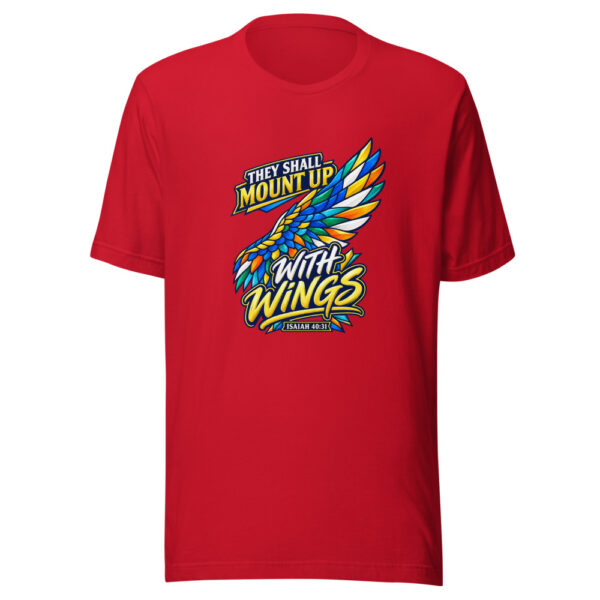 They Shall Mount Up With Wings — Isaiah 40:31 Isaiah-wings-strength Graphic Tee mockup 8 They Shall Mount Up With Wings — Isaiah 40:31 Isaiah-wings-strength Graphic Tee mockup 8
