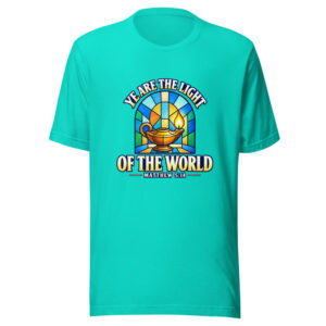 Ye Are The Light Of The World — Matthew 5:14 Light-of-world-lamp Graphic Tee front view