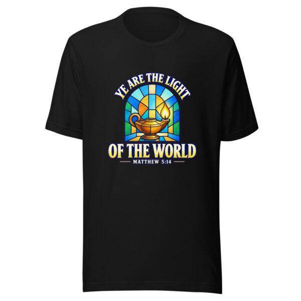 Ye Are The Light Of The World — Matthew 5:14 Light-of-world-lamp Graphic Tee mockup 4 Ye Are The Light Of The World — Matthew 5:14 Light-of-world-lamp Graphic Tee mockup 4