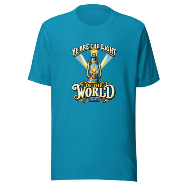 Ye Are The Light Of The World — Matthew 5:14 Scripture-light Graphic Tee mockup 2 Ye Are The Light Of The World — Matthew 5:14 Scripture-light Graphic Tee mockup 2