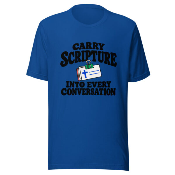 Carry Scripture Into Every Conversation Graphic Tee mockup 3 Carry Scripture Into Every Conversation Graphic Tee mockup 3