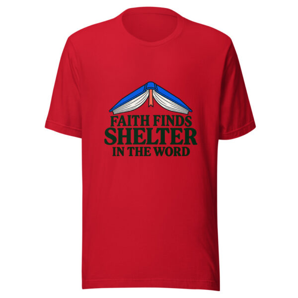 Faith Finds Shelter In The Word Graphic Tee mockup 8 Faith Finds Shelter In The Word Graphic Tee mockup 8