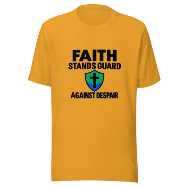 Faith Stands Guard Against Despair Graphic Tee mockup 3