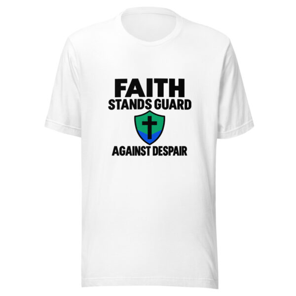 Faith Stands Guard Against Despair Graphic Tee mockup 5
