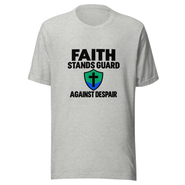 Faith Stands Guard Against Despair Graphic Tee mockup 7
