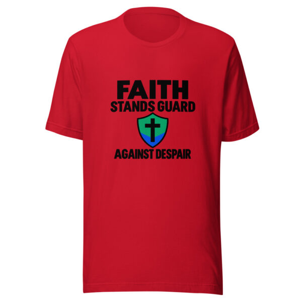 Faith Stands Guard Against Despair Graphic Tee mockup 8