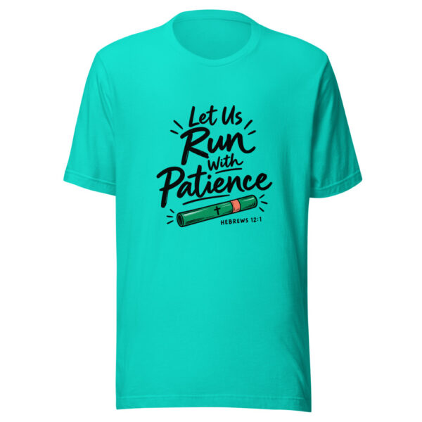 Let Us Run With Patience Graphic Tee mockup 1 Let Us Run With Patience Graphic Tee front view