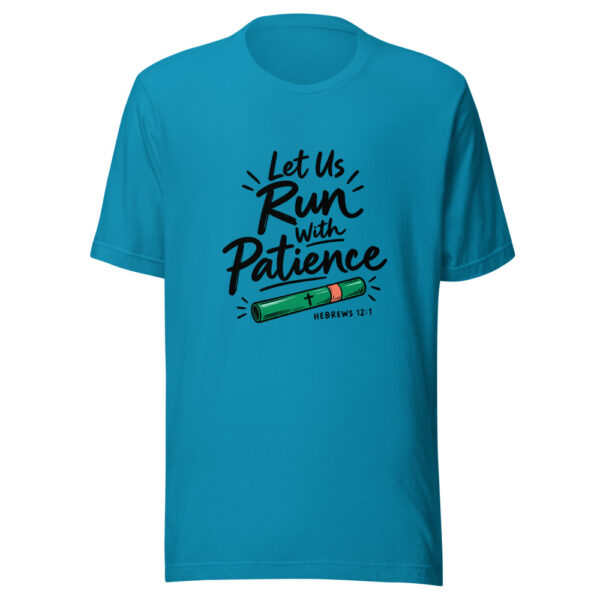 Let Us Run With Patience Graphic Tee mockup 2 Let Us Run With Patience Graphic Tee mockup 2