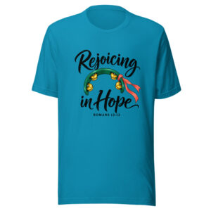 Rejoicing In Hope Graphic Tee mockup 1 Rejoicing In Hope Graphic Tee front view