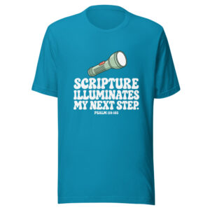Scripture Illuminates My Next Step Graphic Tee mockup 1 Scripture Illuminates My Next Step Graphic Tee front view