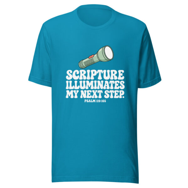 Scripture Illuminates My Next Step Graphic Tee mockup 1 Scripture Illuminates My Next Step Graphic Tee front view